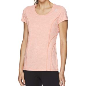 Reebok Womens Poly Marled Basic T-Shirt, Pink, Medium