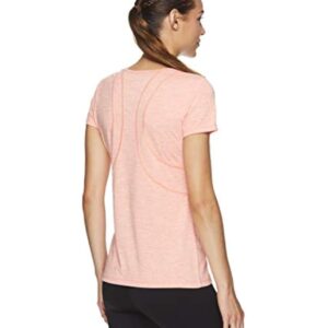 Reebok Womens Poly Marled Basic T-Shirt, Pink, Large