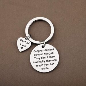 TGBJE Congratulations On Your New Job Keychain Best Of Luck Key Rings New Job Gift Coworker Leaving Gift (New job keychain)…