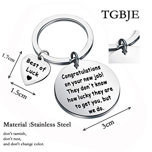 TGBJE Congratulations On Your New Job Keychain Best Of Luck Key Rings New Job Gift Coworker Leaving Gift (New job keychain)…