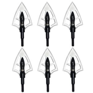 12Pcs Stainless Steel 100 Grain Broadheads 2 Blades Hunting Tips for Crossbow Compound Bow Archery Hunting