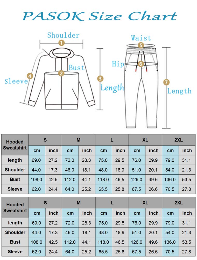 PASOK Men's Casual Tracksuit Set Long Sleeve Full-Zip Running Jogging Athletic Sweat Suits (M, Style 2 Light Gray)