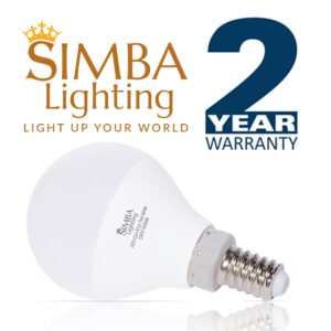 Simba Lighting LED Candelabra E12 Base G14 Small Globe 7 Watt 60W Replacement Light Bulb (6 Pack) for Ceiling Fan, Chandelier, Vanity, Round A15 Frosted White Cover, Non-Dimmable, 5000K Daylight