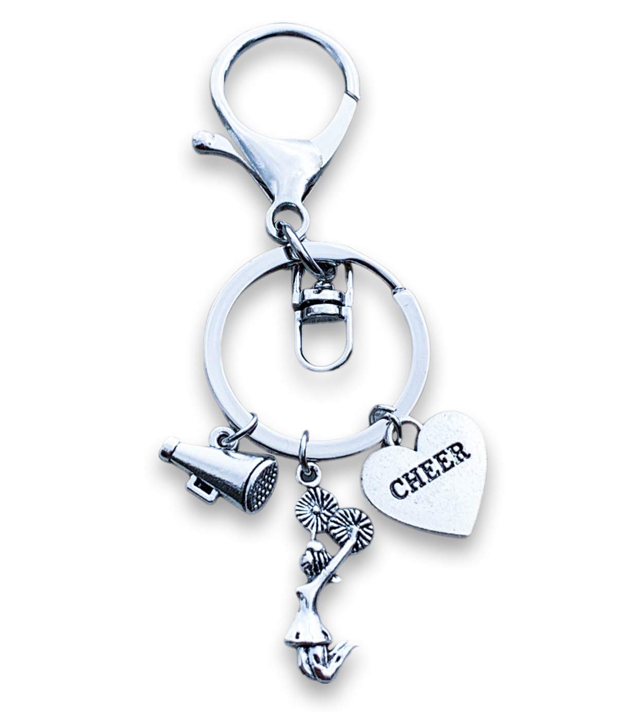 Sportybella Cheer Zipper Pull Keychain- Girls Cheerleading Key Chain, Cheerleader Charm Keychain, Cheer Jewelry - Gift For Cheerleaders & Cheer Teams