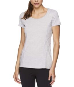 reebok womens poly marled basic t-shirt, grey, small