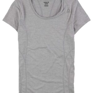 Reebok Womens Poly Marled Basic T-Shirt, Grey, Small