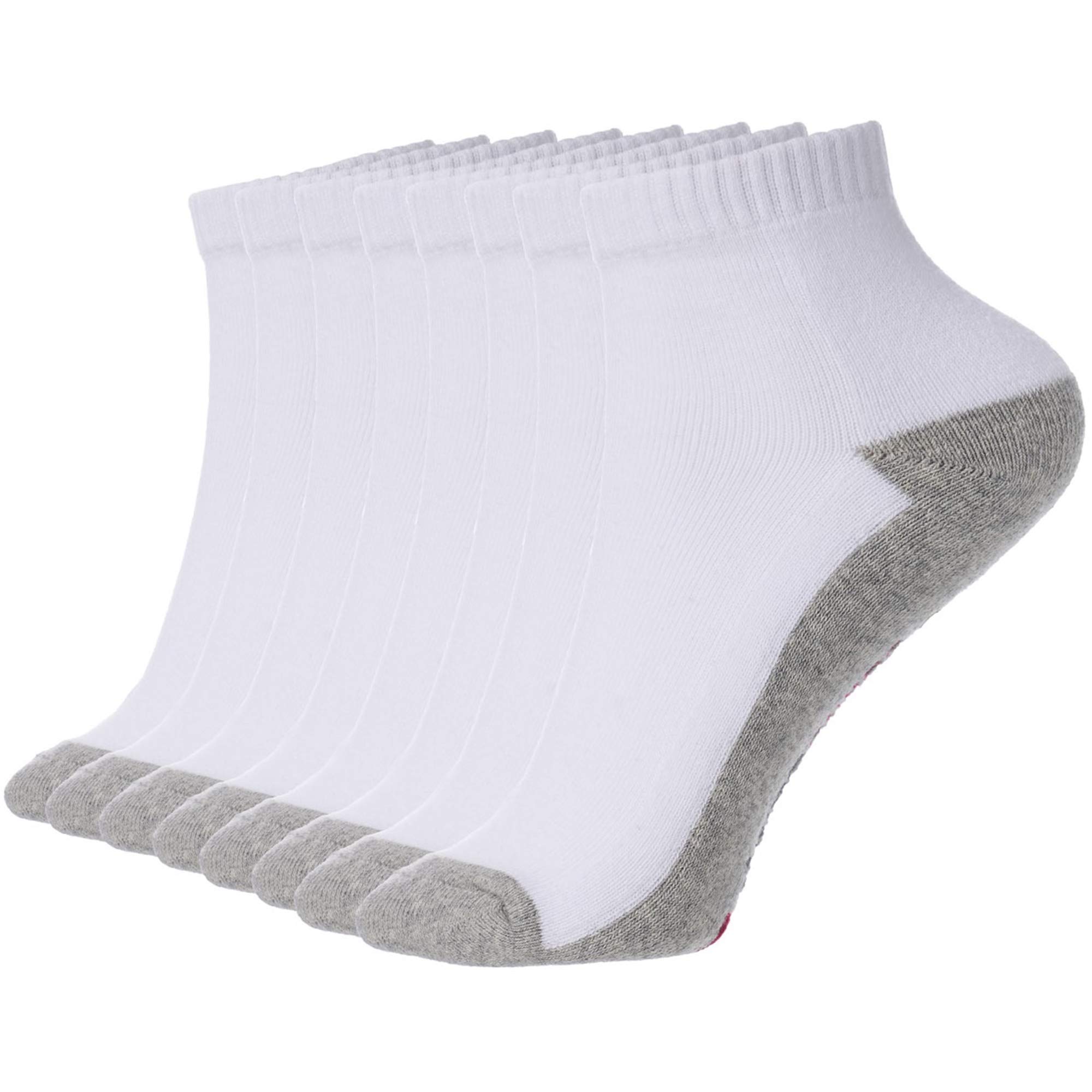 Alpine Swiss Mens 8 Pack Cotton Ankle Socks Athletic Performance Cushioned Socks Shoe Size 6-12 WHT