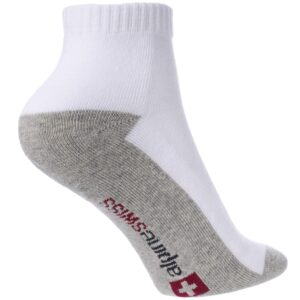 Alpine Swiss Mens 8 Pack Cotton Ankle Socks Athletic Performance Cushioned Socks Shoe Size 6-12 WHT