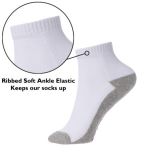 Alpine Swiss Mens 8 Pack Cotton Ankle Socks Athletic Performance Cushioned Socks Shoe Size 6-12 WHT