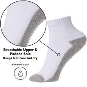 Alpine Swiss Mens 8 Pack Cotton Ankle Socks Athletic Performance Cushioned Socks Shoe Size 6-12 WHT