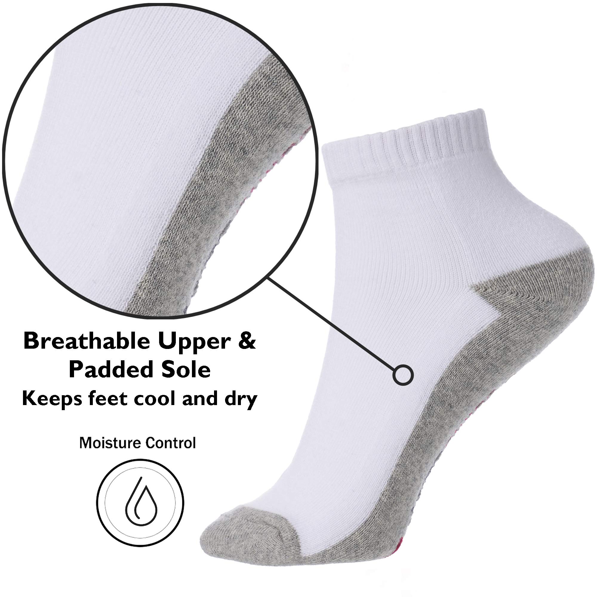 Alpine Swiss Mens 8 Pack Cotton Ankle Socks Athletic Performance Cushioned Socks Shoe Size 6-12 WHT