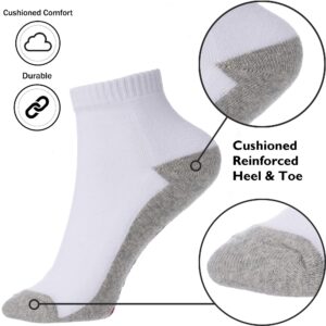 Alpine Swiss Mens 8 Pack Cotton Ankle Socks Athletic Performance Cushioned Socks Shoe Size 6-12 WHT