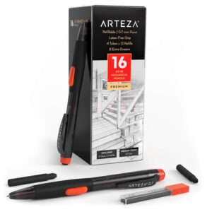 arteza hb mechanical pencil pack of 16, 0.7 millimeter medium point lead, 48 refills and replaceable eraser, latex-free grip, office, school supplies