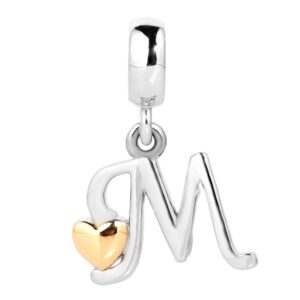 CharmSStory pandöra Initial Letter Charms Alphabet Beads for Bracelet (M)