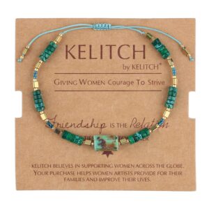 kelitch natural crystal beaded friendship bracelets for women turquoise strand bracelets new jewelry