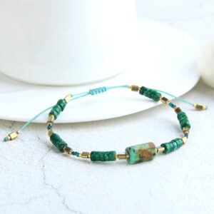 KELITCH Natural Crystal Beaded Friendship Bracelets for Women Turquoise Strand Bracelets New Jewelry