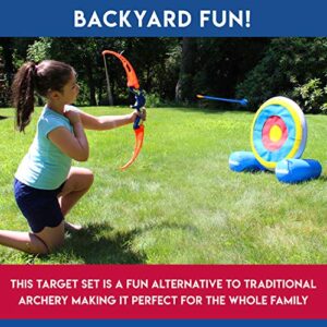 Franklin Sports Kids Archery Target - Inflatable Standing Target with Self-Stick Bullseye & Arrows