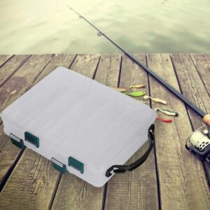 Yanmis Fishing Lures Boxes, Plastic Fishing Baits Box Lures Box Double Side Large Box Capacity Lures Boxes Accessory(10 Slots)