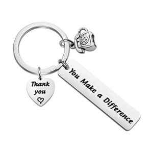 ENSIANTH Secretary Keychain You Make a Different Keychain Thank you Secretary gift Legal Secretary gift (Secretary Key)