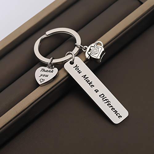 ENSIANTH Secretary Keychain You Make a Different Keychain Thank you Secretary gift Legal Secretary gift (Secretary Key)