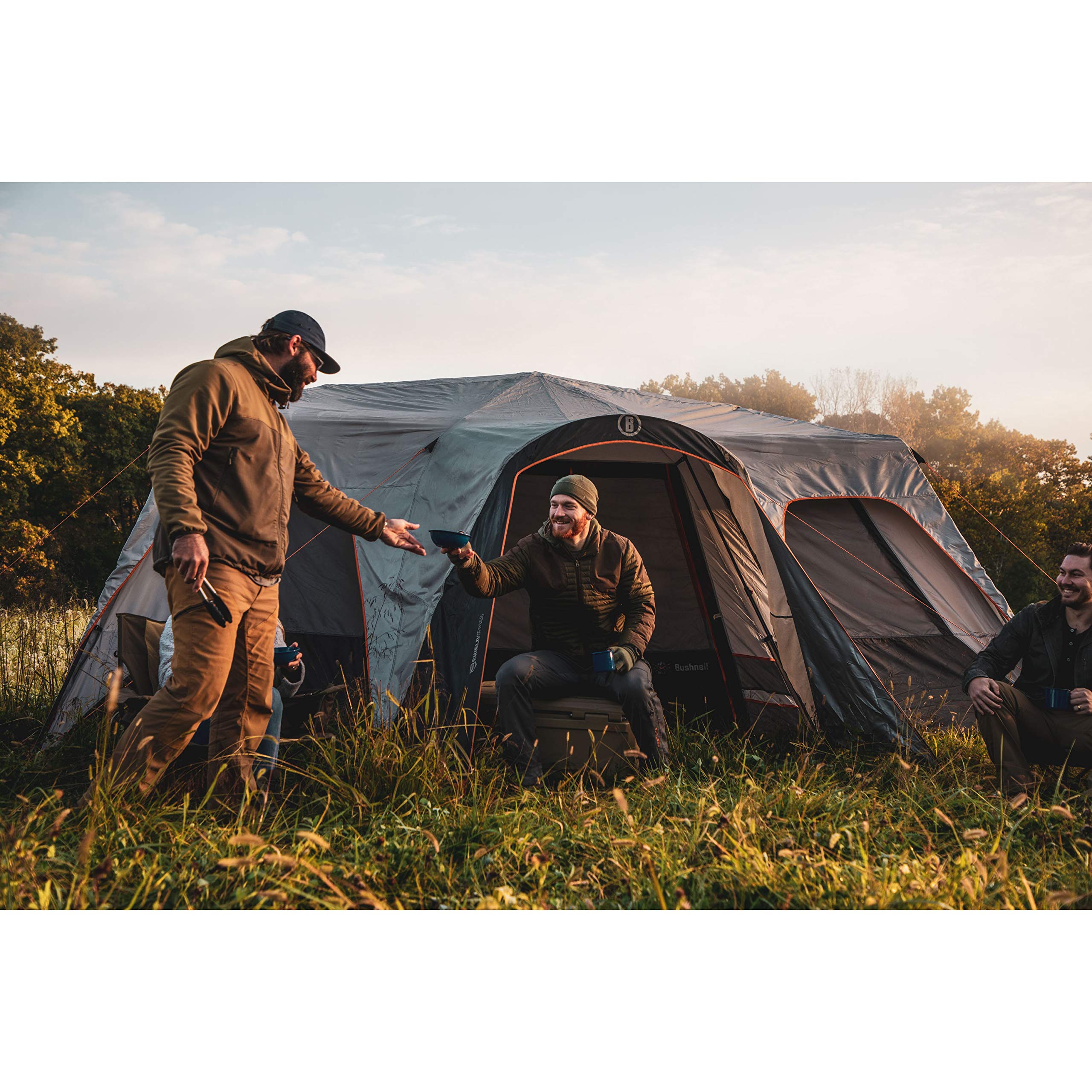 Bushnell Instant Tent | 6 Person / 9 Person / 12 Person Instant Tents Cabin Design Perfect for 3 Season Family Camping Essentials, Hunting, and Fishing with Fast Setup and 3 Rooms (12 Person)