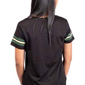 Ultra Game NBA Milwaukee Bucks Womens Soft Mesh Jersey Tee Shirt, Black, Large