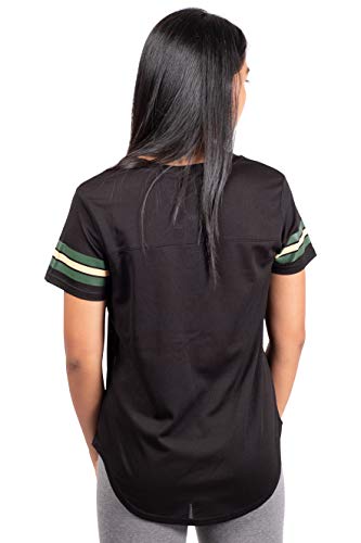 Ultra Game NBA Milwaukee Bucks Womens Soft Mesh Jersey Tee Shirt, Black, Large