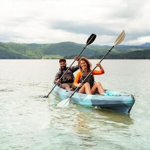 Perception Kayaks Tribe 13.5 Sit on Top Tandem Kayak for All-Around Fun Large Rear Storage with Tie Downs, Dapper