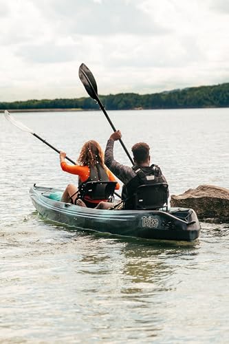 Perception Kayaks Tribe 13.5 Sit on Top Tandem Kayak for All-Around Fun Large Rear Storage with Tie Downs, Dapper