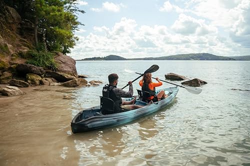 Perception Kayaks Tribe 13.5 Sit on Top Tandem Kayak for All-Around Fun Large Rear Storage with Tie Downs, Dapper