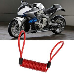 PVC Anti Theft Motorcycle Disc Brake Lock Reminder Coil Cable Warning Rope Red