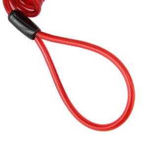 PVC Anti Theft Motorcycle Disc Brake Lock Reminder Coil Cable Warning Rope Red