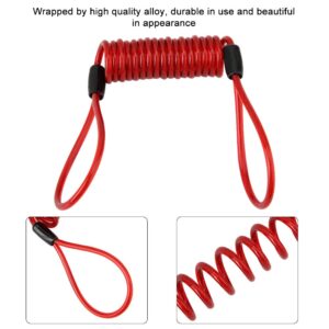 PVC Anti Theft Motorcycle Disc Brake Lock Reminder Coil Cable Warning Rope Red