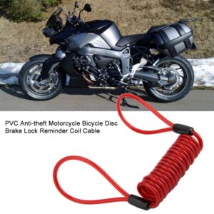 PVC Anti Theft Motorcycle Disc Brake Lock Reminder Coil Cable Warning Rope Red