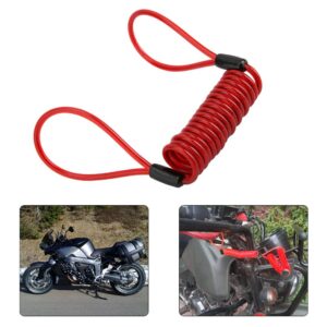 PVC Anti Theft Motorcycle Disc Brake Lock Reminder Coil Cable Warning Rope Red