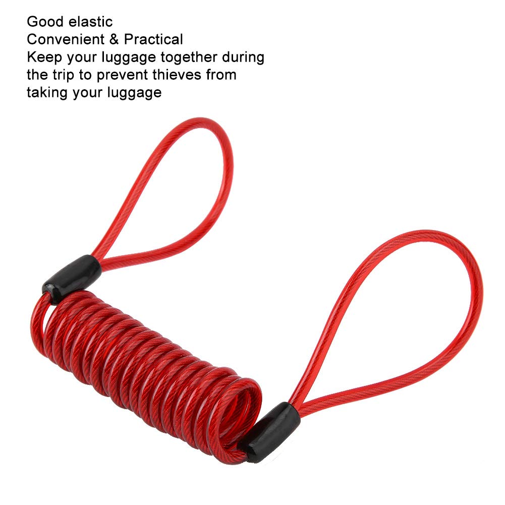 PVC Anti Theft Motorcycle Disc Brake Lock Reminder Coil Cable Warning Rope Red