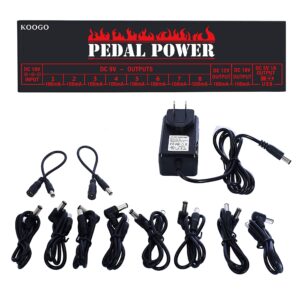 koogo guitar pedal power supply update output multi circuit power supply for guitar pedal 10 ways 9v/12v/18v dc outputs & 1 ways 5v usb output with short circuit/overcurrent protect …