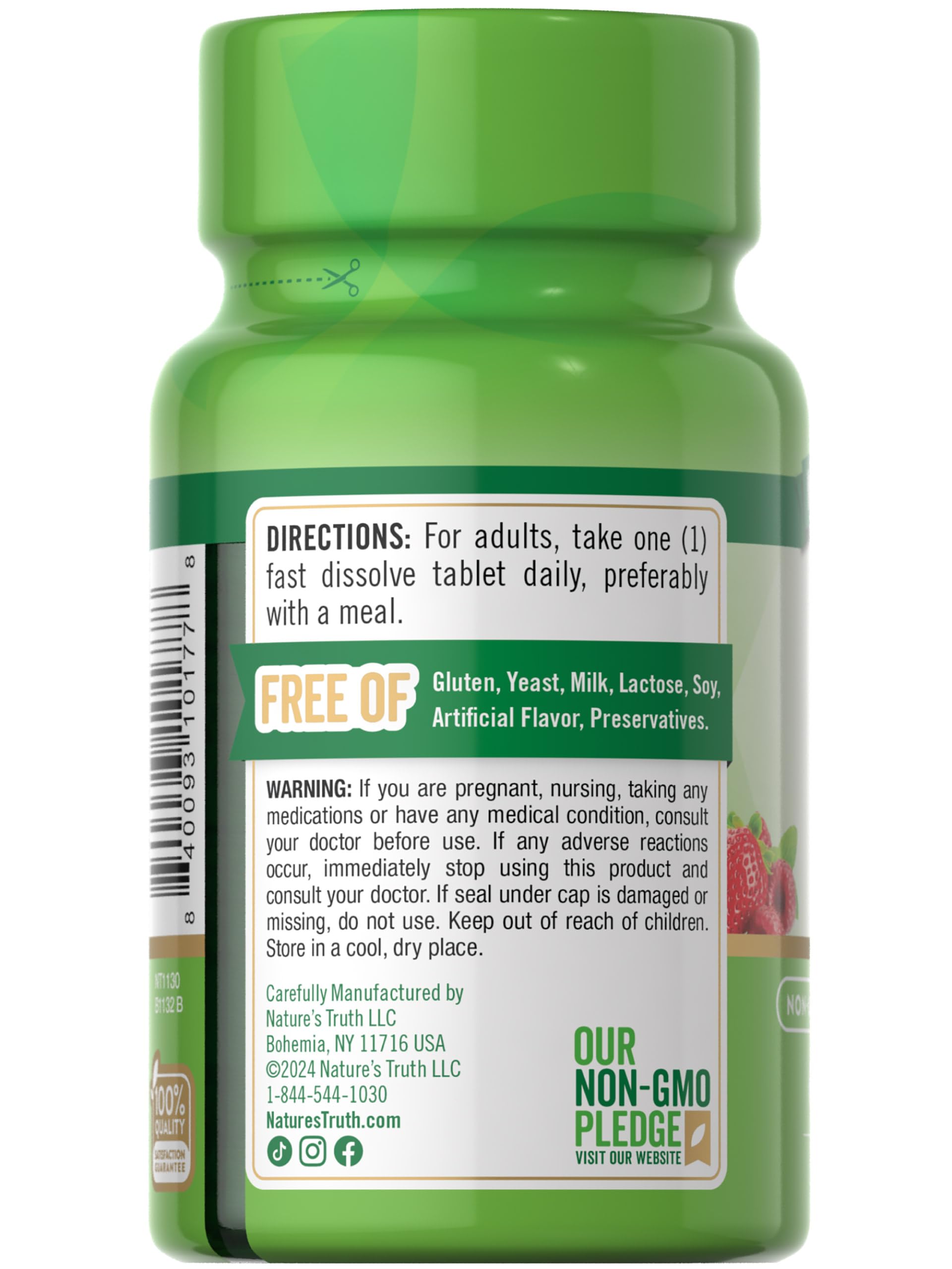 Nature's Truth B12 Vitamin | 60 Sublingual Tablets | 2500 mcg | Vegetarian, Non-GMO & Gluten Free