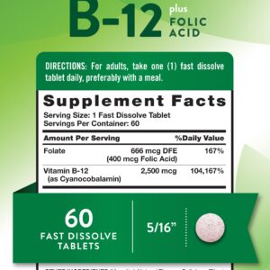 Nature's Truth B12 Vitamin | 60 Sublingual Tablets | 2500 mcg | Vegetarian, Non-GMO & Gluten Free