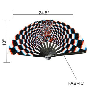 LASR Psychedelic Rabbit Festival Hand Fan, Multi, Rave Gear, Exclusive