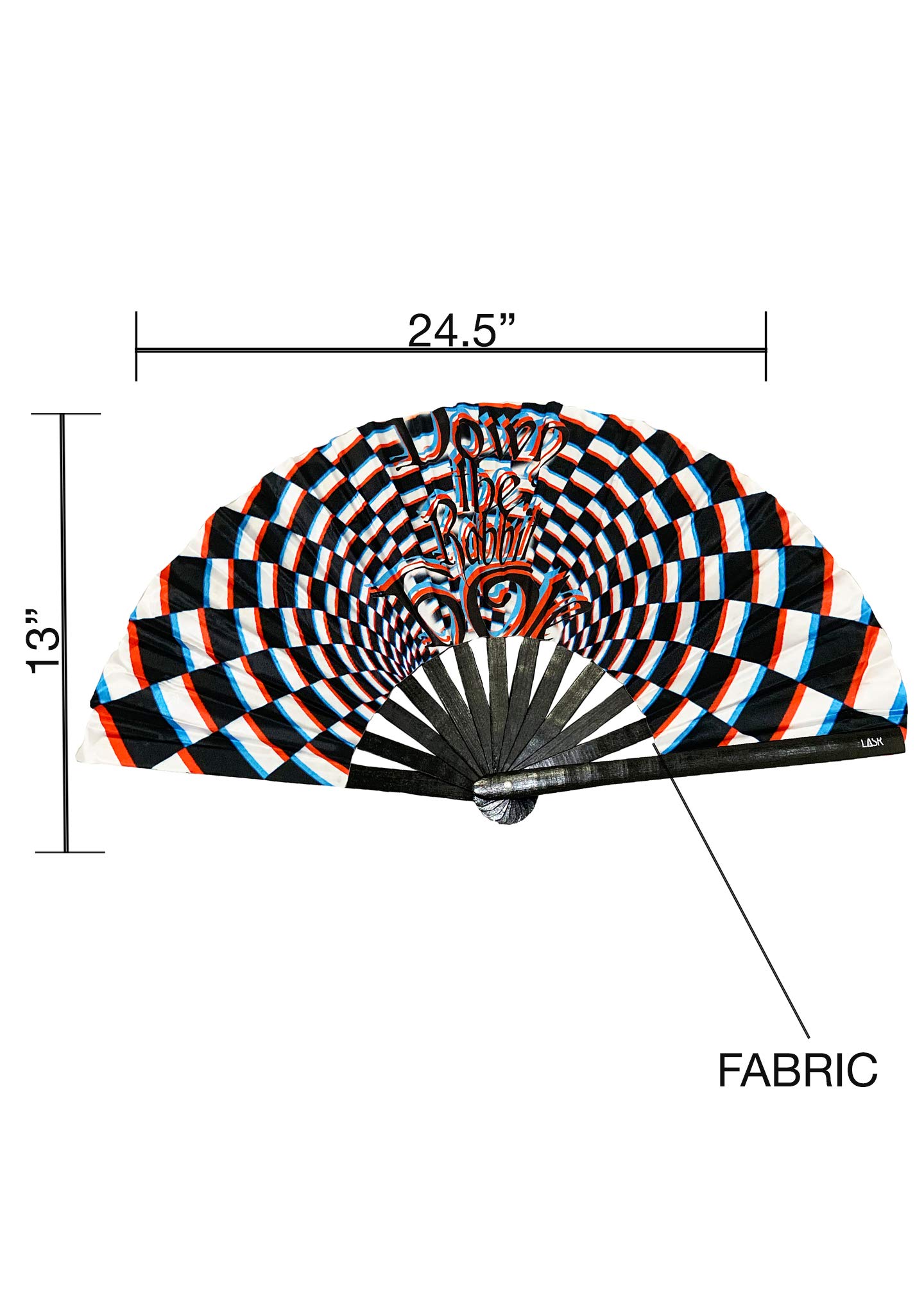 LASR Psychedelic Rabbit Festival Hand Fan, Multi, Rave Gear, Exclusive