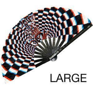 LASR Psychedelic Rabbit Festival Hand Fan, Multi, Rave Gear, Exclusive