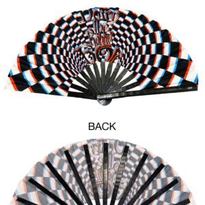 LASR Psychedelic Rabbit Festival Hand Fan, Multi, Rave Gear, Exclusive