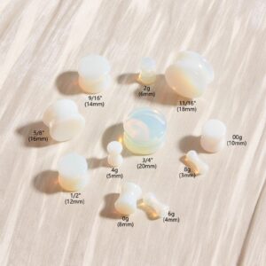 Longbeauty 20/30 Pcs Set Mixed Stone Saddle Double Flared Ear Tunnels Expander Plugs Stretcher (3/4"(20mm)-15Pairs)