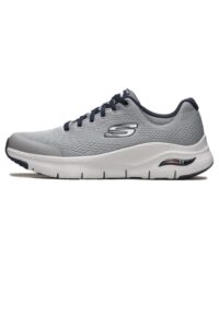 skechers men's arch fit oxford, gray/navy, 11 m us