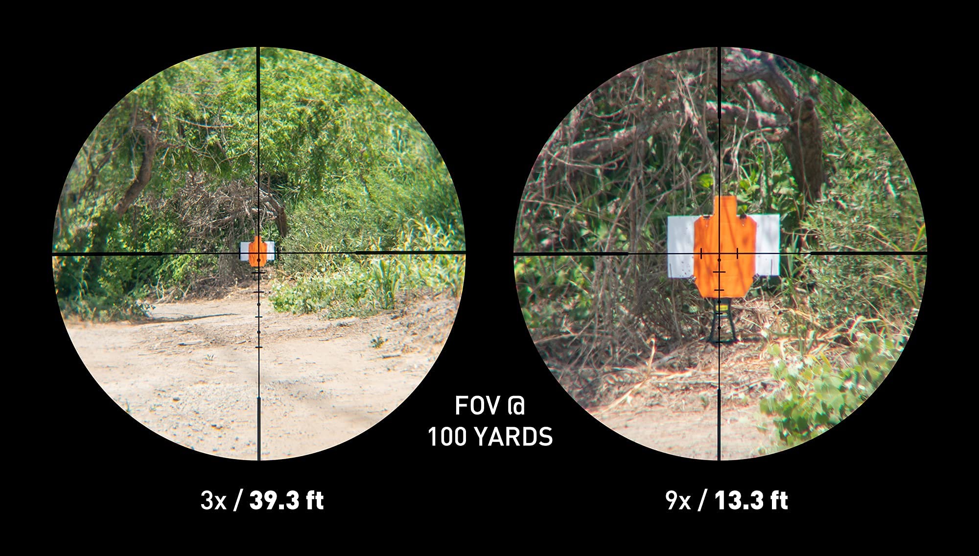 Monstrum 3-9x32 AO Rifle Scope with Illuminated Range Finder Reticle and Parallax Adjustment | Black