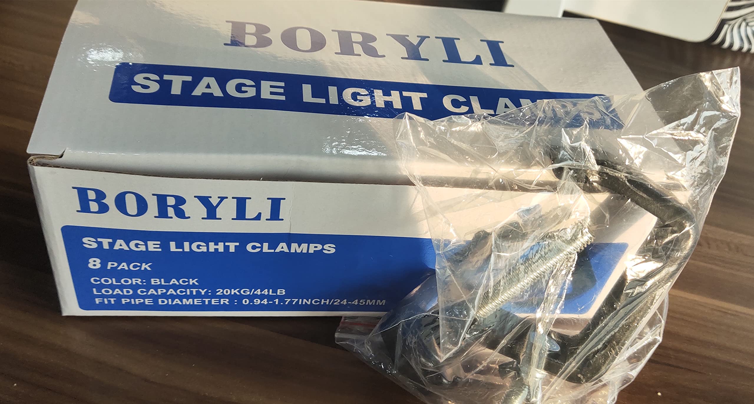 BORYLI Standard 6" C-Clamps DJ Truss Light Mounting for 44 Lbs Capacity (Pack of 8)