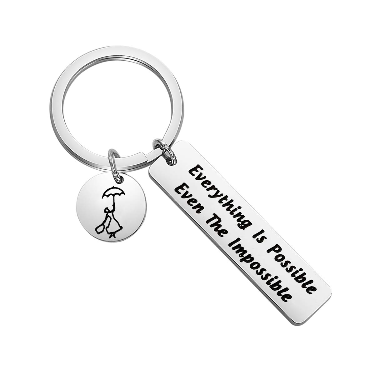 FOTAP Motivational Gift Everything Is Possible Even The Impossible Keychain Great Inspirational Gift (Mary keychain)