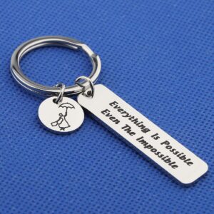 FOTAP Motivational Gift Everything Is Possible Even The Impossible Keychain Great Inspirational Gift (Mary keychain)