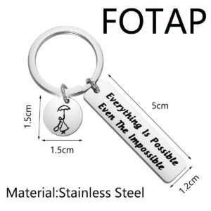 FOTAP Motivational Gift Everything Is Possible Even The Impossible Keychain Great Inspirational Gift (Mary keychain)